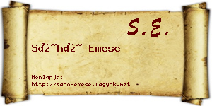 Sáhó Emese névjegykártya