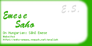 emese saho business card
